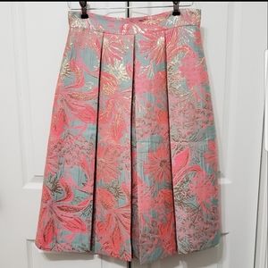 Gianni Bini Metalic Pleated Skirt